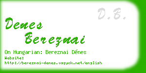 denes bereznai business card